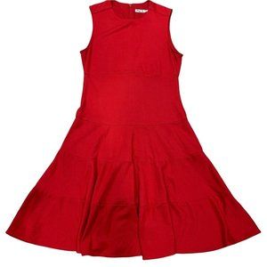 Eliza J. Red Sleeveless Tiered Flounce MIdi Dress Size 6